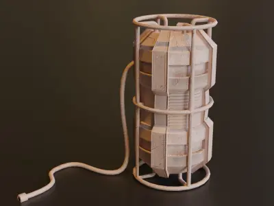 Old Sci-Fi Canister Free low-poly 3D model