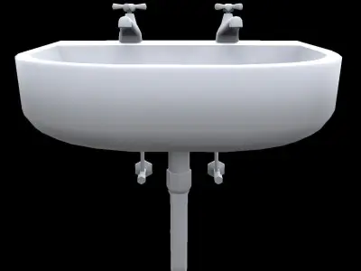 Old Sink Low-poly 3D model