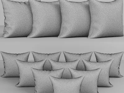 Collection of decorative pillows  - 6 3D model