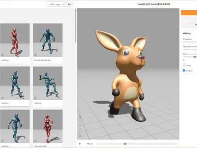 High-Quality 3D Cute Kangaroo - Animated for Games Low-poly 3D model