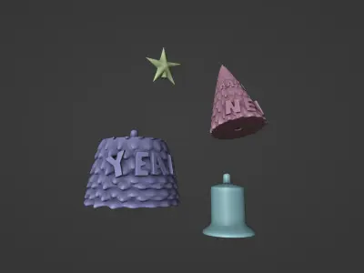 Happy New Year Tree 3D print model