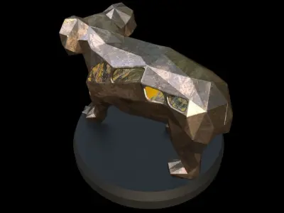 Steampunk Koala Pose Low-poly 3D model