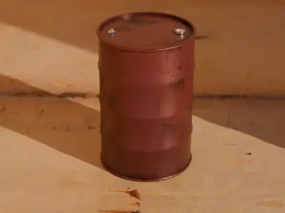 Metal Oil Barrel Low-poly 3D model