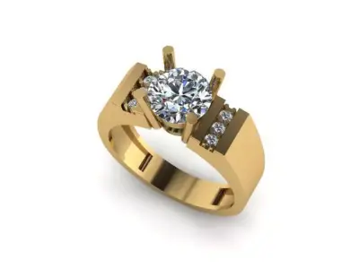 Moissanite Diamonds Ring For Men 3D print model