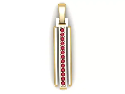 GOLD RUBY BAR PENDANT 3D PRINTABLE MODEL  3D print model