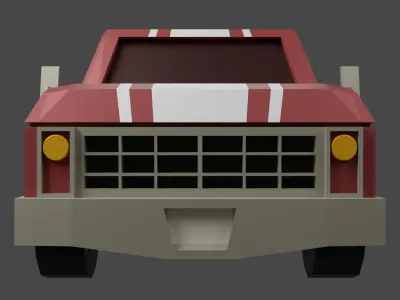 Pickup Truck-1976 Low-poly 3D model