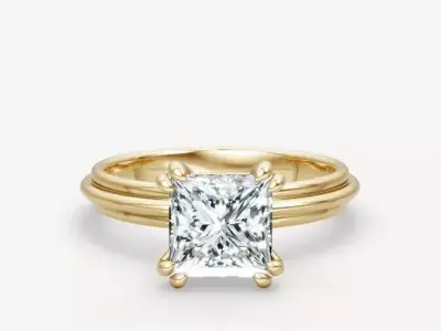 Princess diamond ring 3D print model purchase