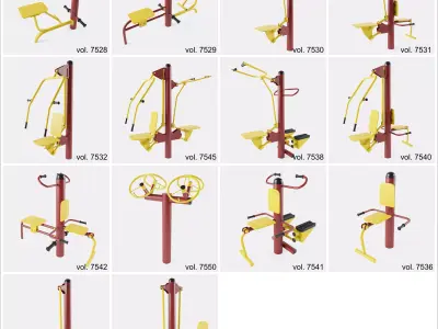 Outdoor Gym Set 002 3D model