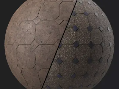 Tile Materials 36- Concrete Tiling By Gravel Sbsar Pbr Seamless Texture