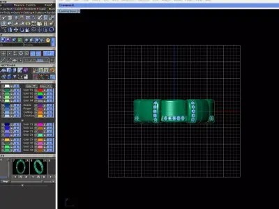 Luxury Segmented Gold Ring with Refined Accent Bands 3D print model