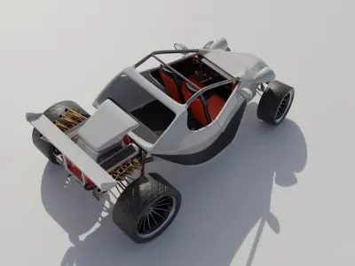 The Trashhopper car Low-poly 3D model