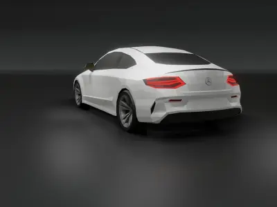 Mercedes c63 AMG coupe 2020 low poly 3D model Low-poly 3D model