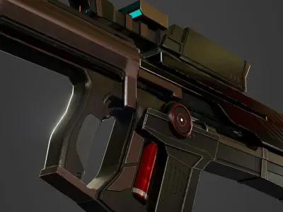 UE4 Destiny Auto Rifle Weapon Optimized Polygon Low-poly 3D model