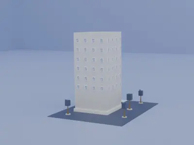 Low Poly Building Low-poly 3D model