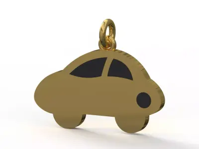 Plate Cartoon stl 3dm gold Car gp0254 3D print model