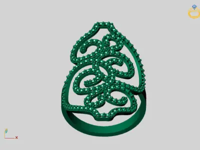 Vintage Womens Diamond Ring Women Rings 3dmodels 3D print model 3D print model 27
