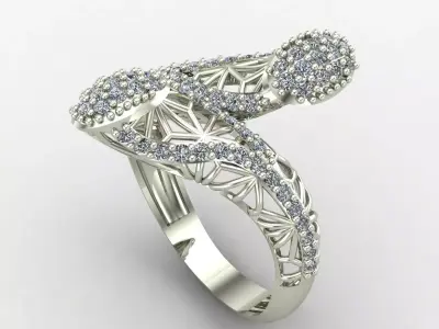 Two Head Women Ring 3DM Womens Ring 3d models 3D print model 3D print model 23