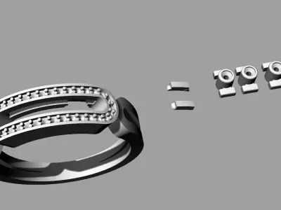 Messika Ring Gold 3D print model