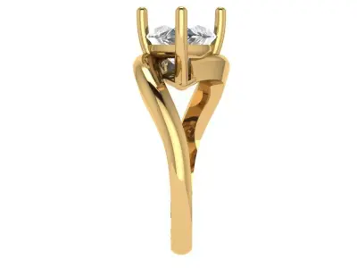 marquise solitaire criss cross shank  holding stone  3D print model