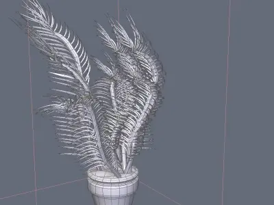 Plant living room - interior design Low-poly 3D model