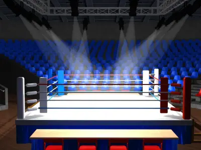 boxing ring Low-poly 3D model