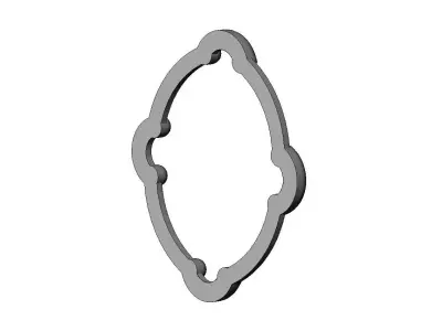 Oval carved detailed corner scroll arc frame relief 3D print model