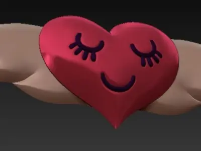 HEART WITH WINGS RETRO DECOR 3D print model