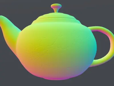 Traditional Painted Teapot Low-poly 3D model