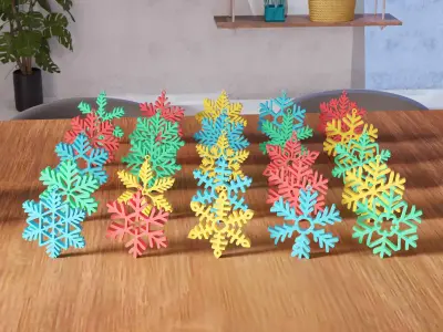 Christmas Snowflake Ornament Hanging 25 Piece Bundle - 473 3D print model
