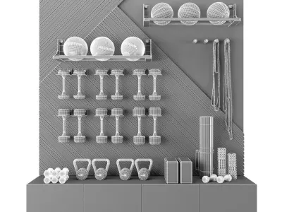 Home Gym Yoga Fitness Decoration Light Set 049  3D model