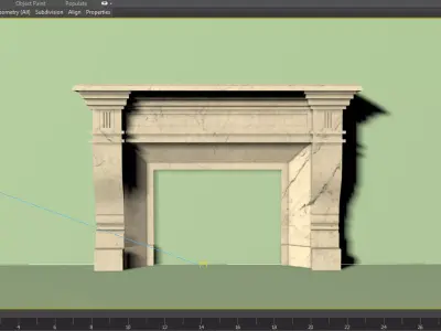 Fireplace design 3d model 05 with materials collection Low-poly 3D model