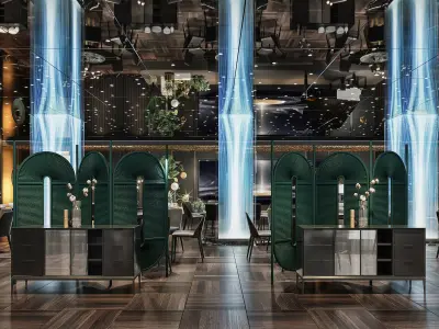 Luxury restaurant Interior scene  119 3D model