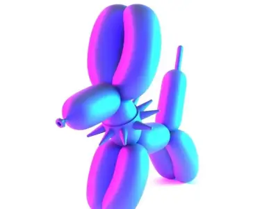 Punk Doberman Dog Balloon Decoration Props Second Life toy 3D print model