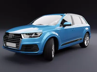Audi Q7 Tfsi e Black Metalic Blue 3D model