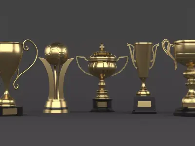 Trophy Cup Collection 3D model 2