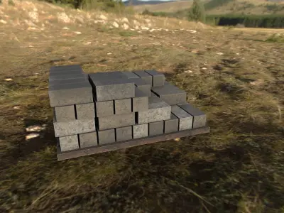 Game Ready Asset  Brick Pallet Half Free low-poly 3D model