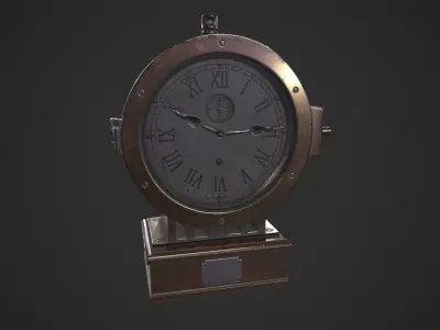 Vintage Clock Low-poly 3D model