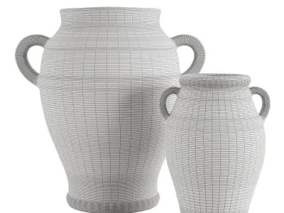 Mesa Handcrafted Terracotta Ceramics Vase Collection 3D model