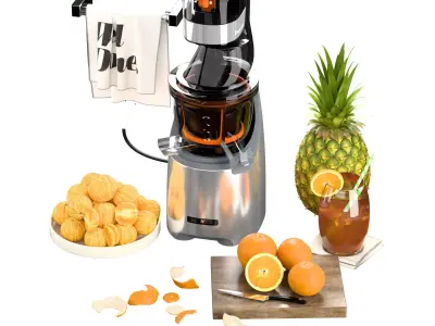 Juice bar decor Low-poly 3D model