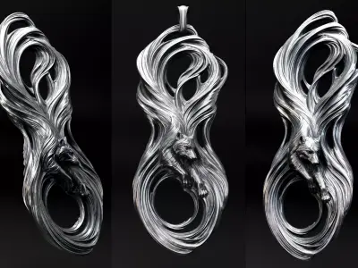 Jewelry Pendant Wolf - Modern 3D print model