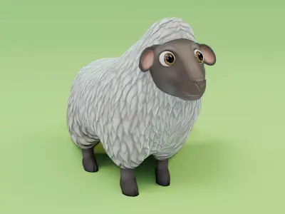 Sheep 3D Model toy Low-poly 3D model