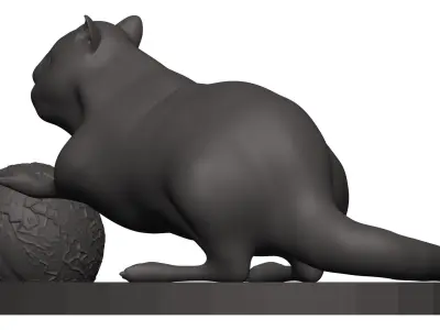 Chipmunk beaver playing with ball 3D model