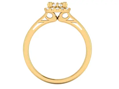 Elegant Diamond Cluster Dress Ring 3D print model