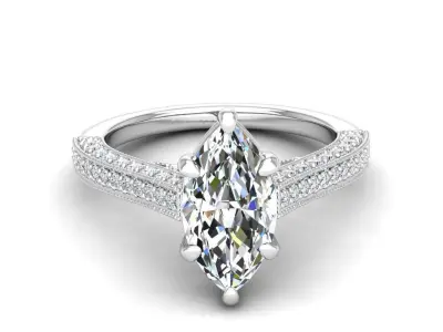 Engagement ring Sophia marquise 3D print model