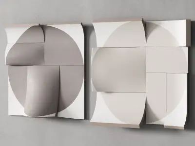 410 decorative wall art 21 drawn circle 2 options 4 COLORS 3D model