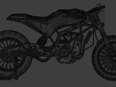Husqvarna Vitpilen Low-poly 3D model