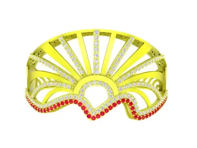 A6436 Luxury Art Diamond Women Bangle Bracelets 3D print model