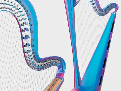 Iridescent symphony Harp  3D model