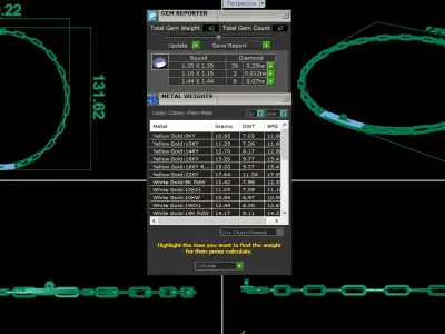 Diamond Necklace 360 animation renders 3dm stl details 3D print model