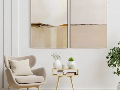 Plaster Two Photo Frame 166 Low-poly 3D model
